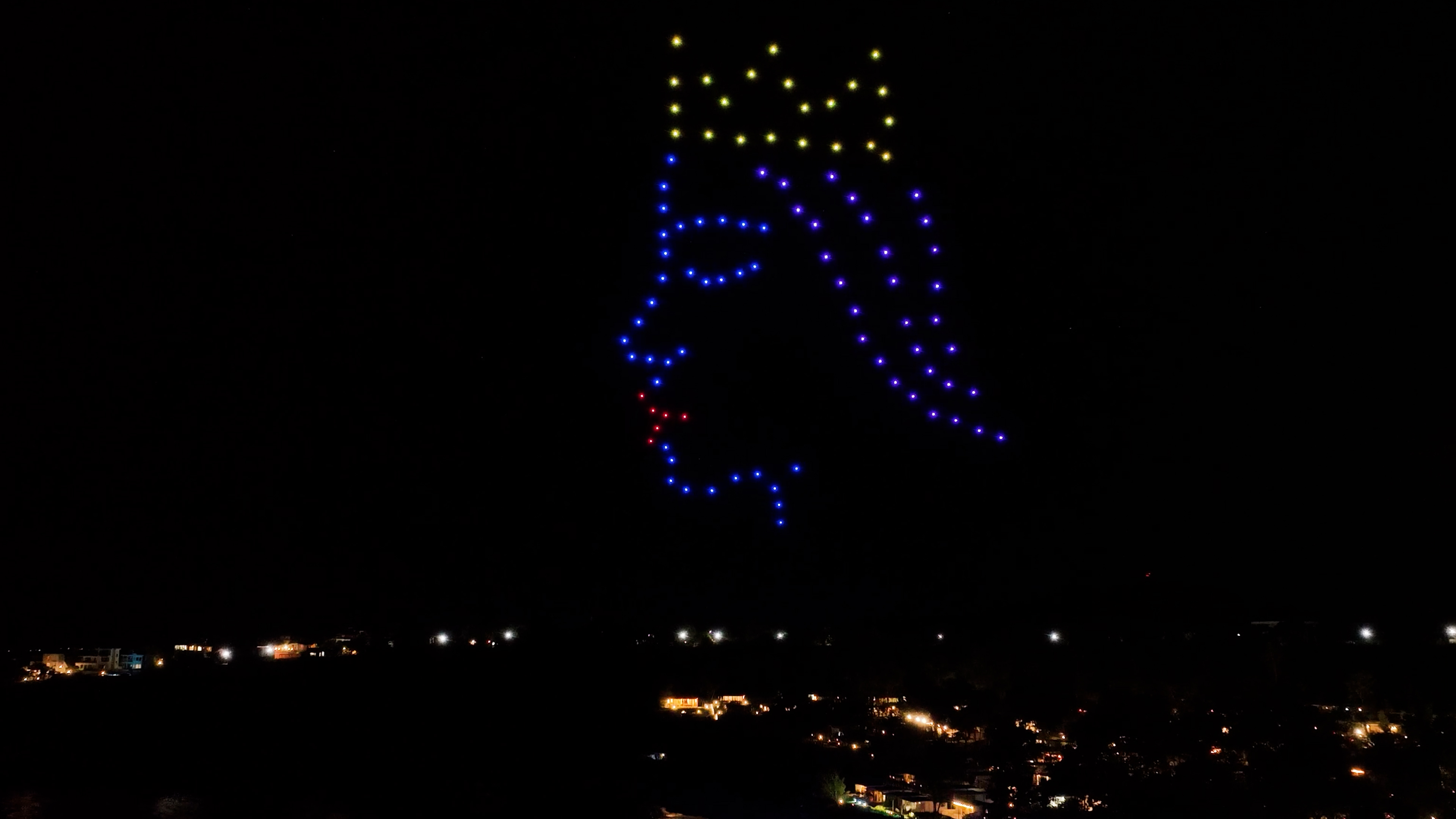 Princess figure drone show spectacle